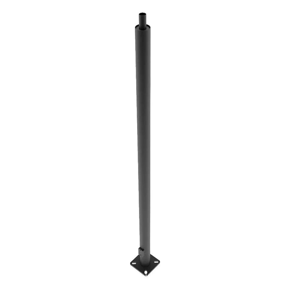 10 ft Light Pole With Base, 4 in Round Shaft, 11 Gauge Thickness, Welded Tenon, Bronze Finish