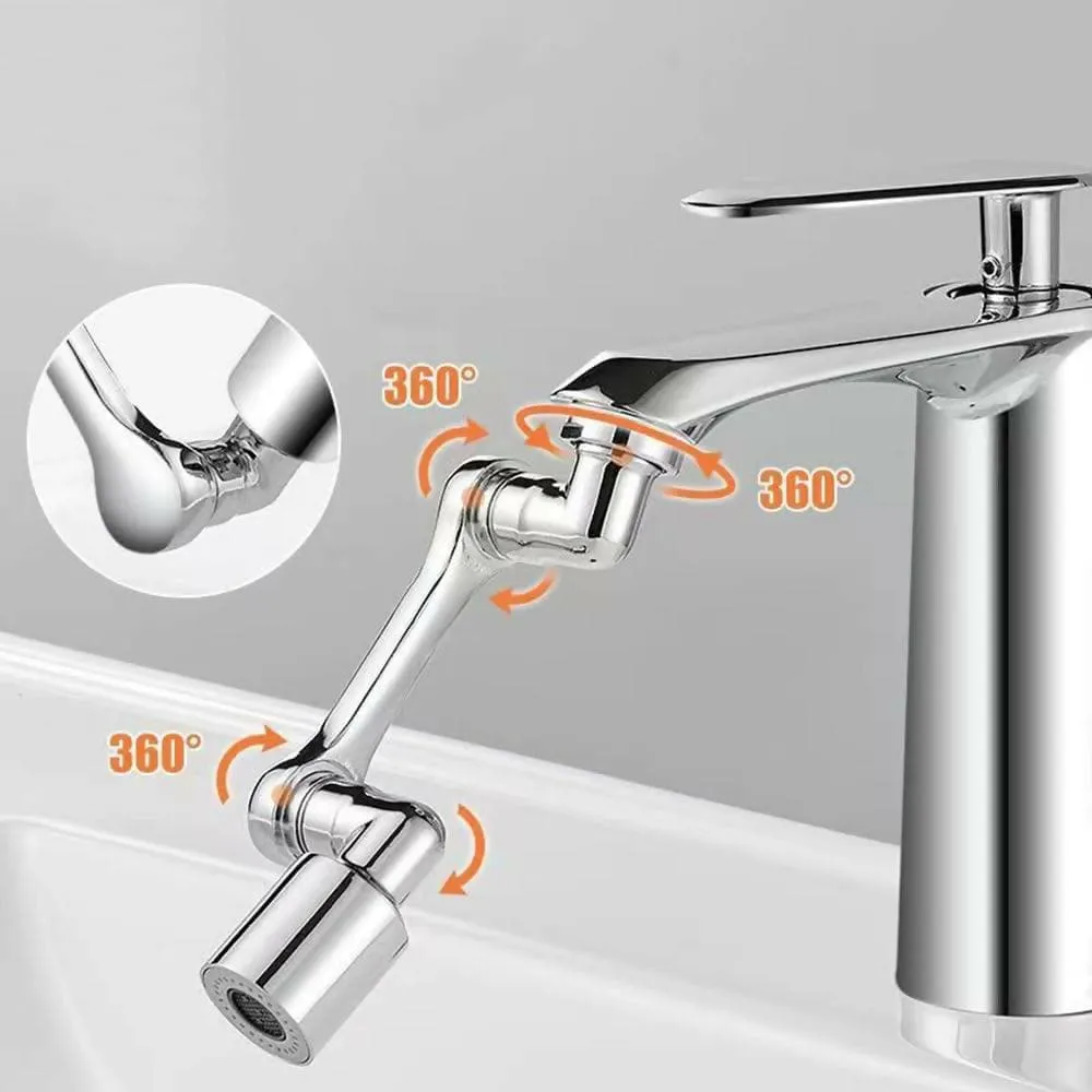 108° Rotating Big Angle Swivel Faucet Aerator Sink Face Wash Attachment with 2 Water Outlet Modes