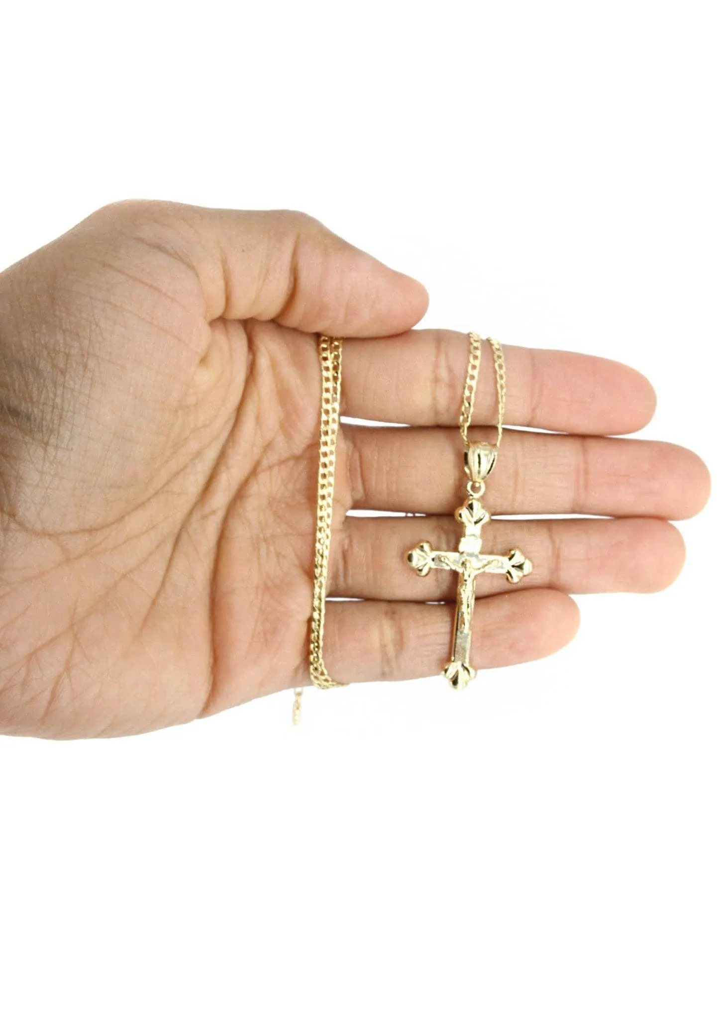 10K Gold Crucifix / Cross  Necklace For Men | 5 Grams