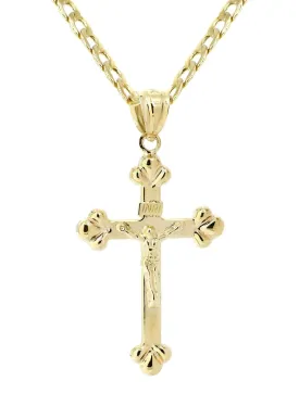 10K Gold Crucifix / Cross  Necklace For Men | 5 Grams