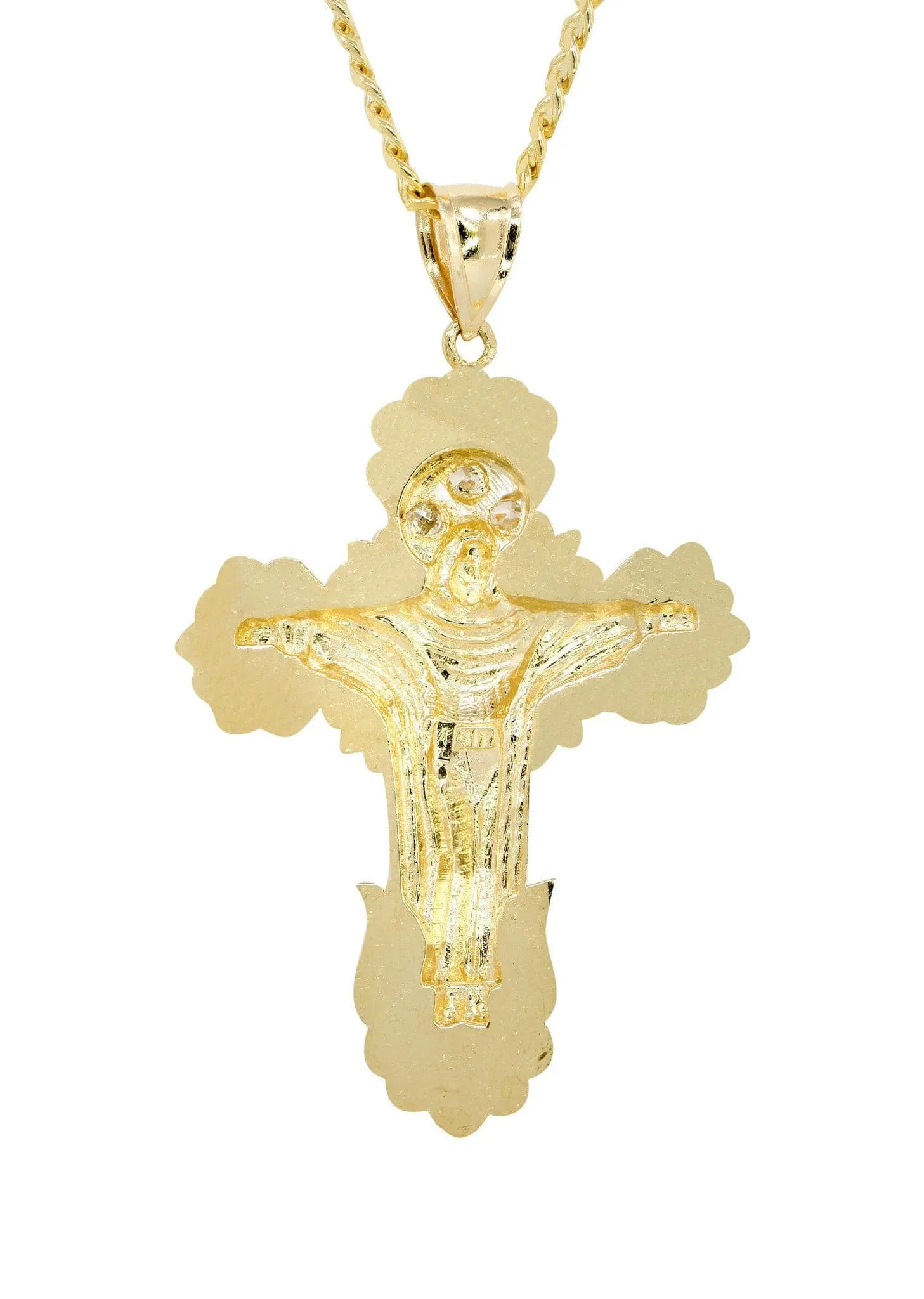 10K Yellow Gold Cross /Crucifix Necklace | Appx. 24.6 Grams