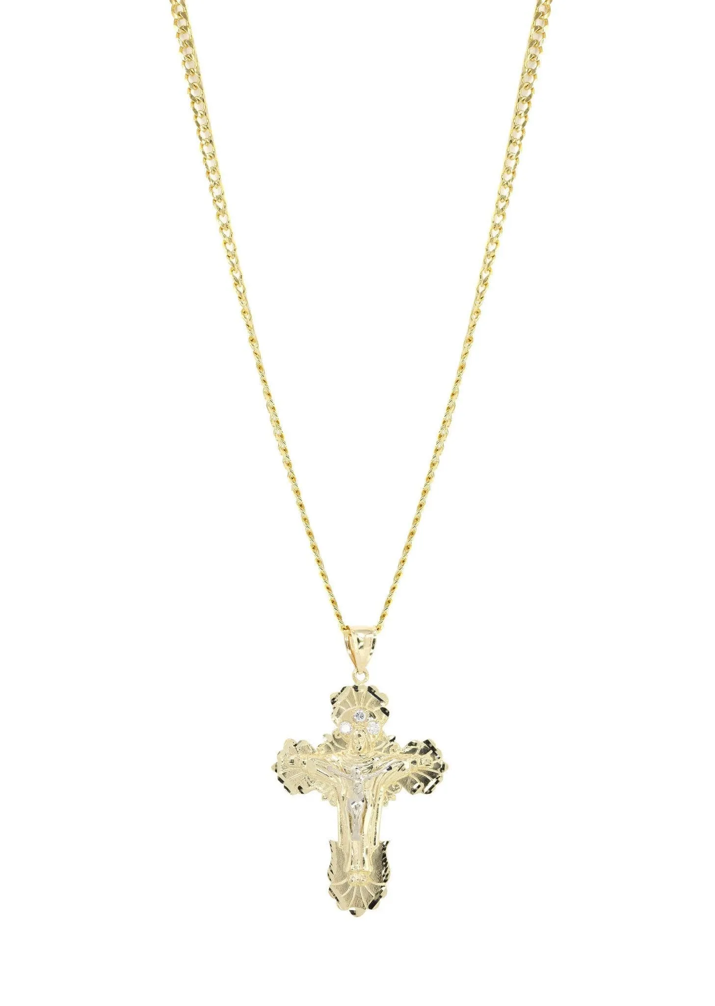 10K Yellow Gold Cross /Crucifix Necklace | Appx. 24.6 Grams