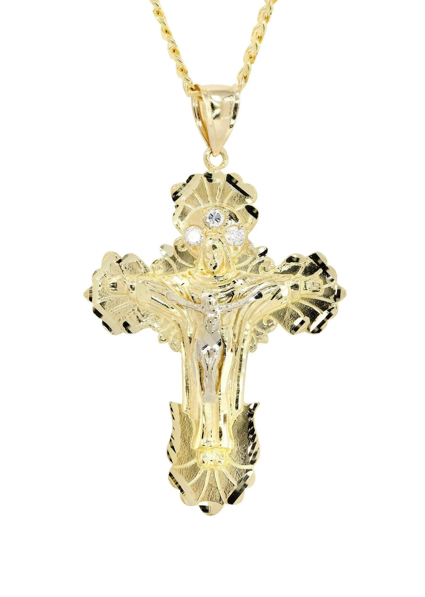 10K Yellow Gold Cross /Crucifix Necklace | Appx. 24.6 Grams