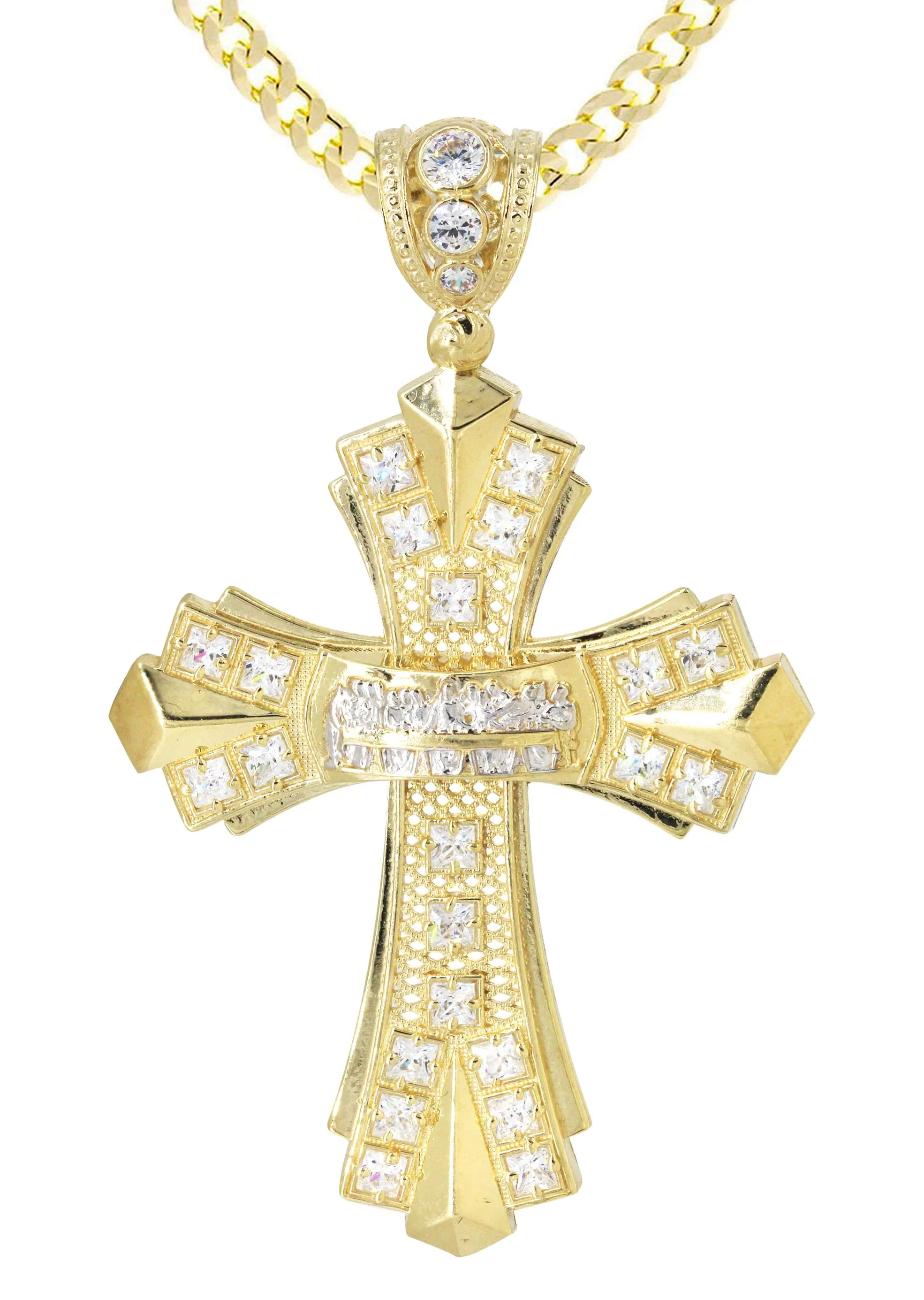 10K Yellow Gold Cross Necklace | Appx. 17.8 Grams