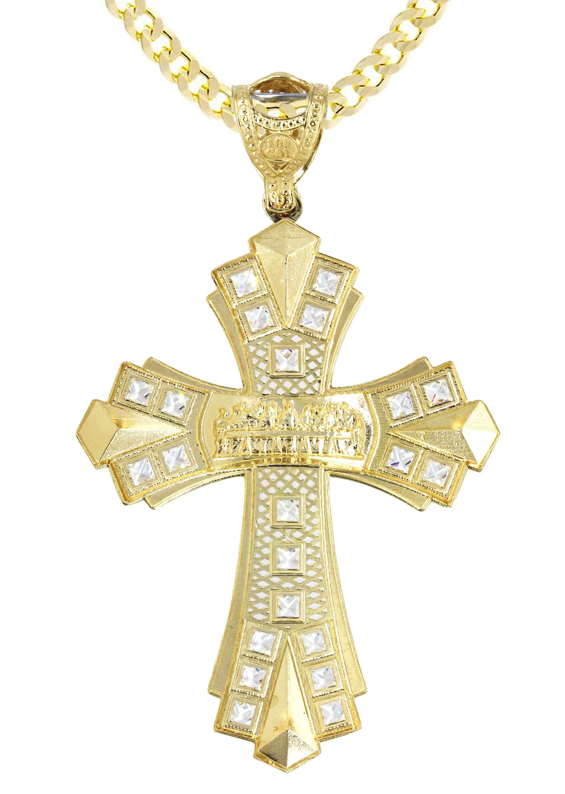 10K Yellow Gold Cross Necklace | Appx. 17.8 Grams