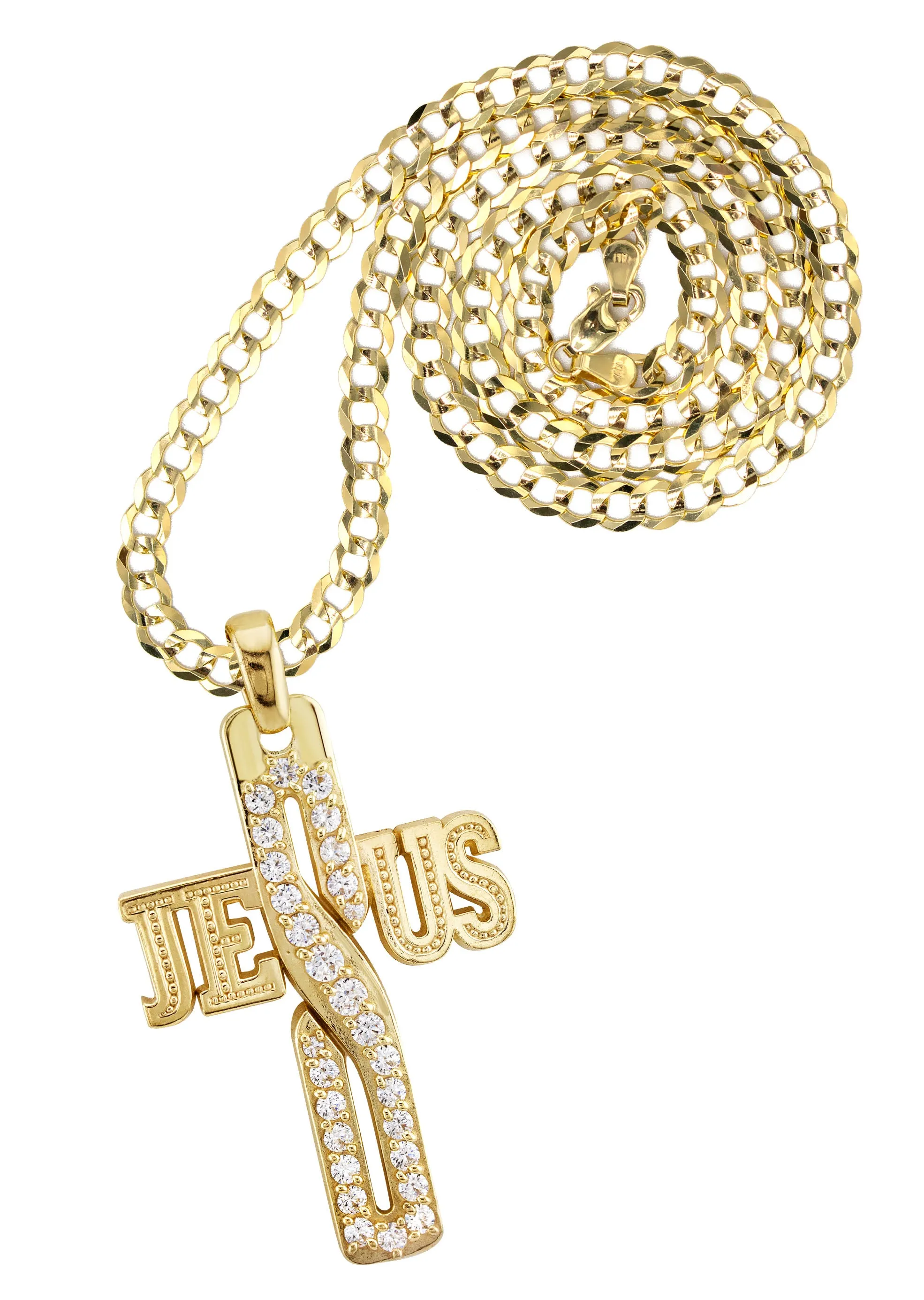 10K Yellow Gold Cross Necklace | Small 9 Grams - Large 16 Grams