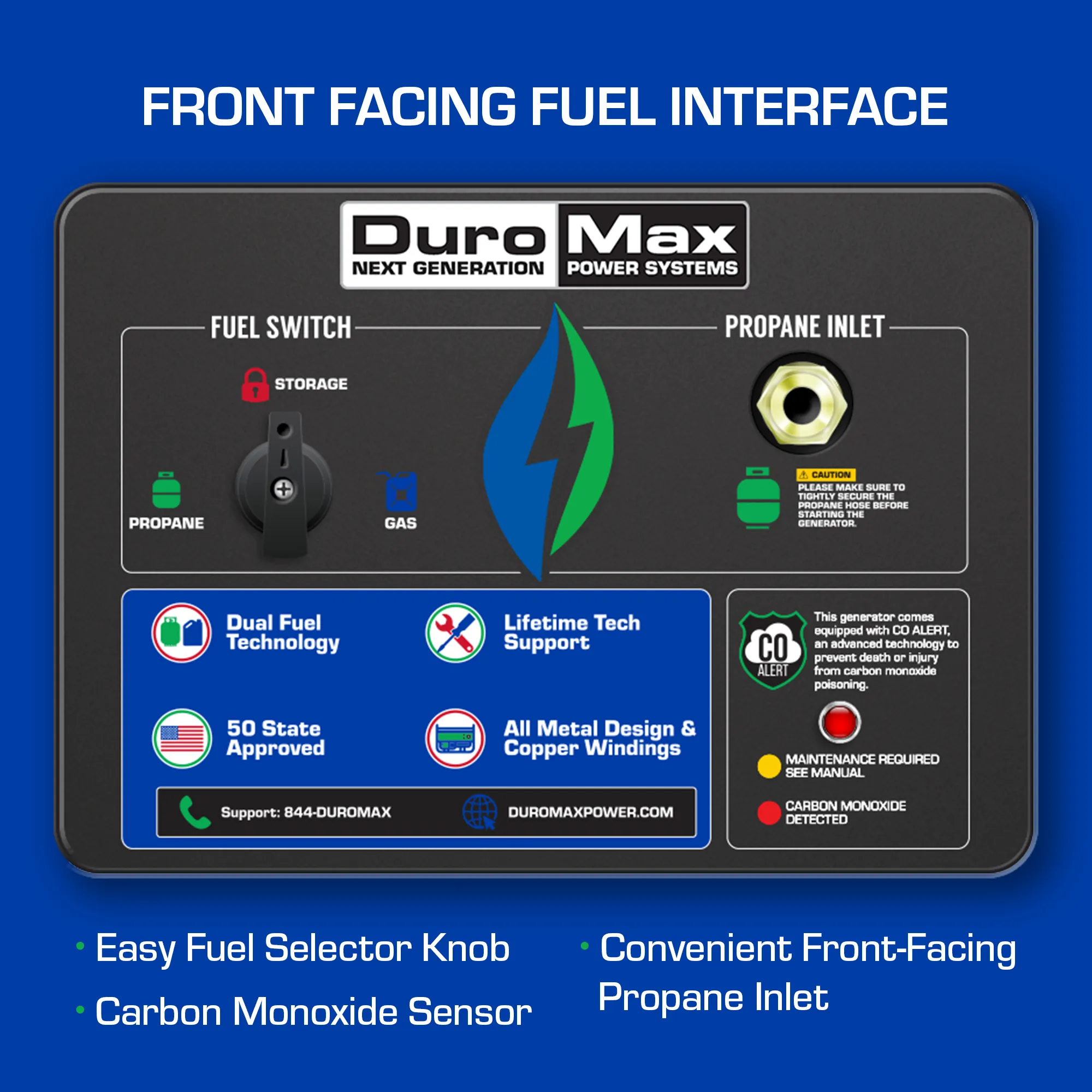 12,000 Watt Dual Fuel Portable Generator w/ CO Alert