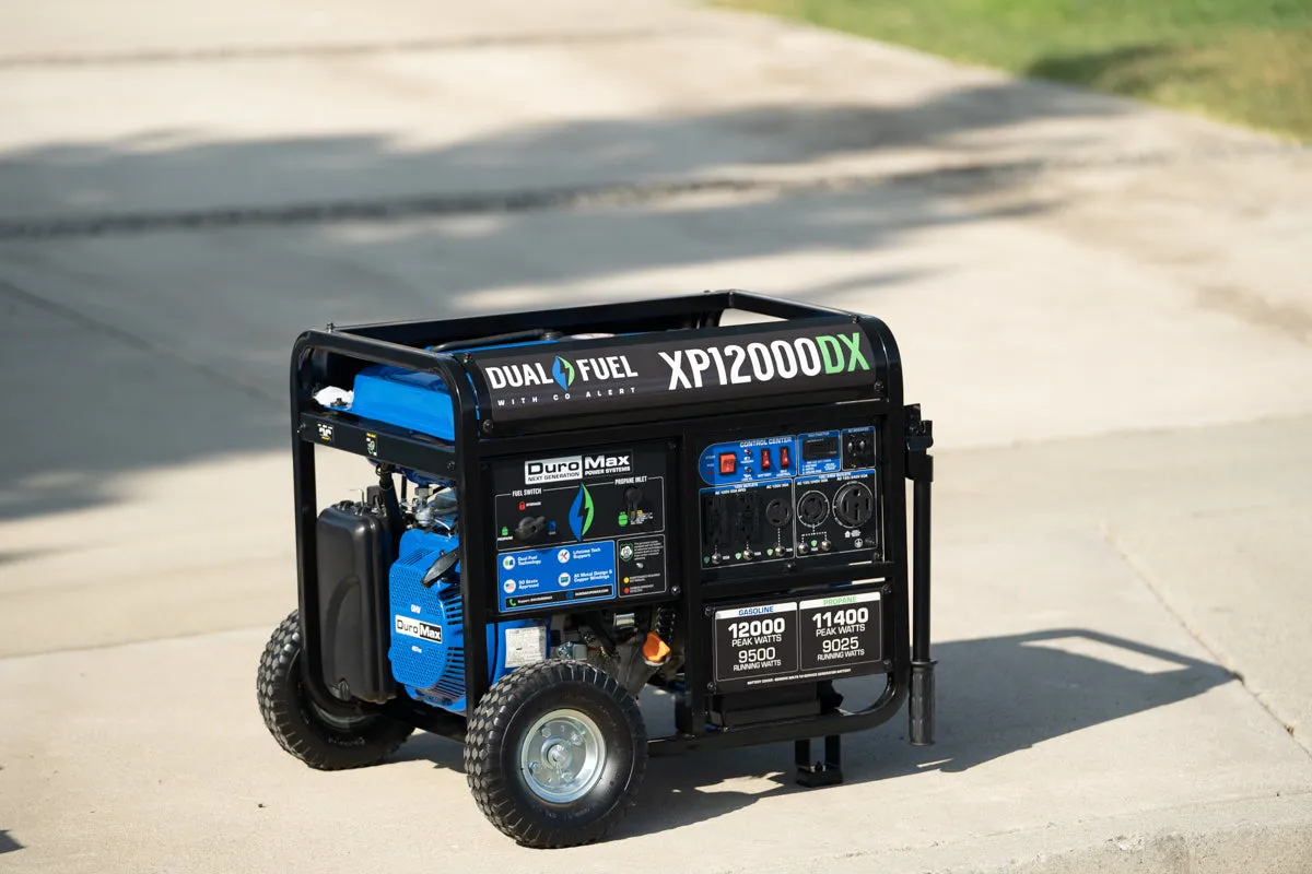 12,000 Watt Dual Fuel Portable Generator w/ CO Alert