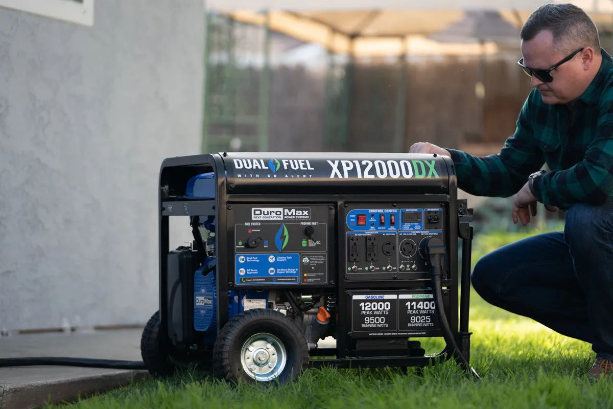 12,000 Watt Dual Fuel Portable Generator w/ CO Alert