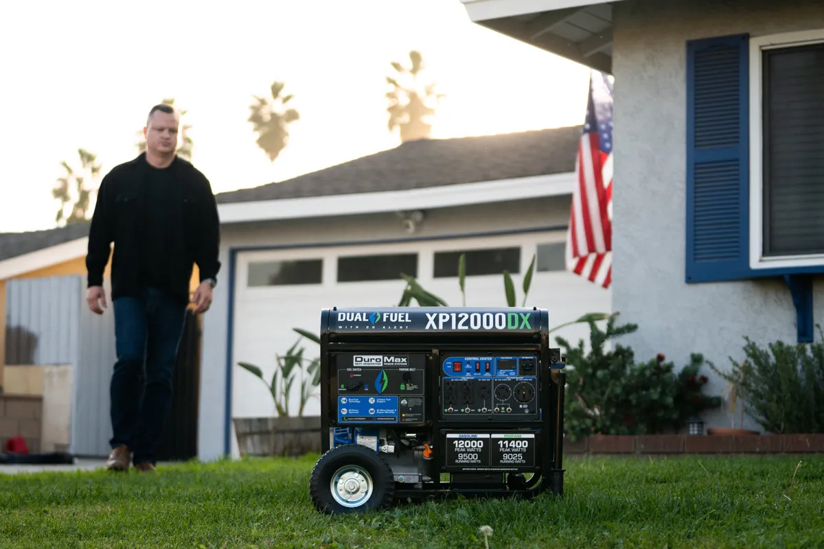 12,000 Watt Dual Fuel Portable Generator w/ CO Alert