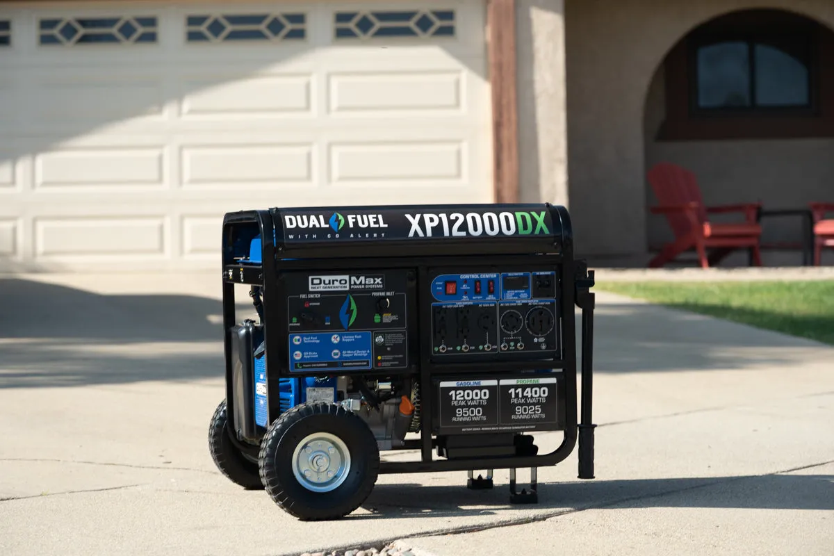 12,000 Watt Dual Fuel Portable Generator w/ CO Alert