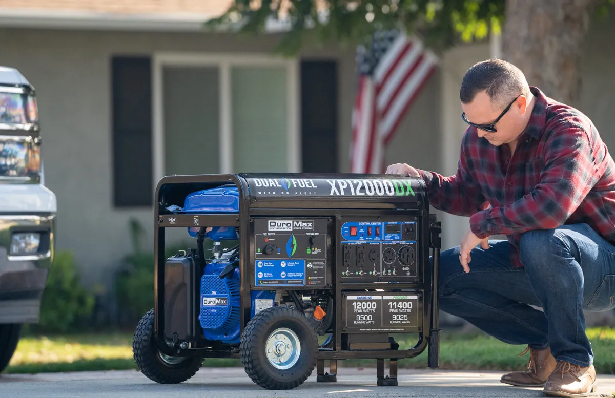 12,000 Watt Dual Fuel Portable Generator w/ CO Alert