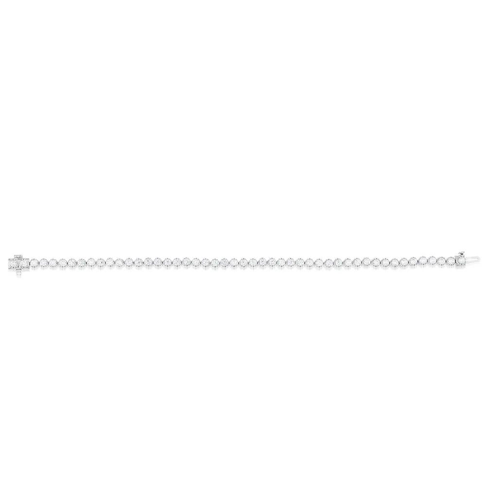 14ct White Gold 3.80 Carats Diamond Tennis Bracelet With 46 Brilliant Diamonds 17.5cm