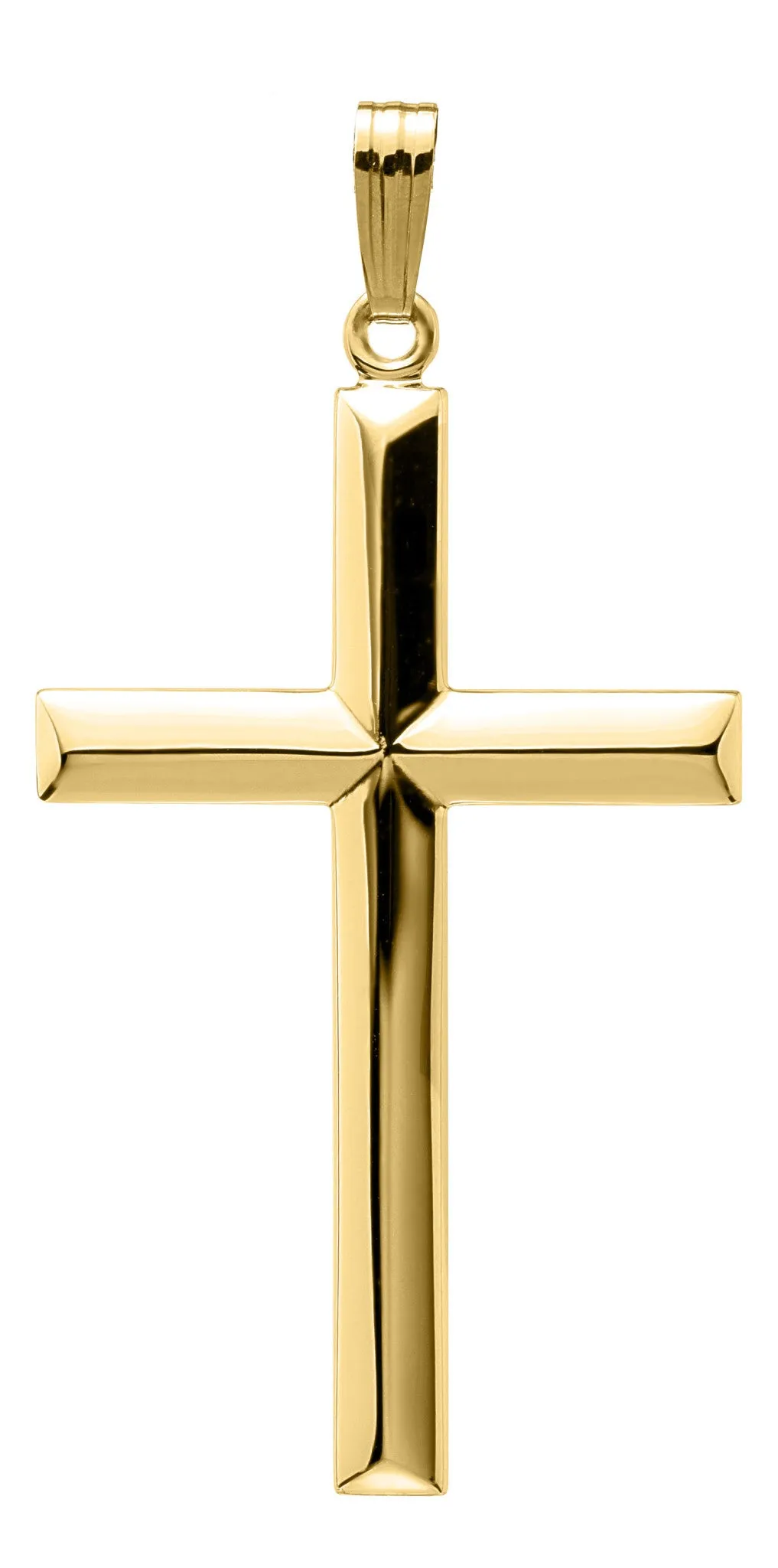 14K Gold Filled Large Domed Cross Necklace