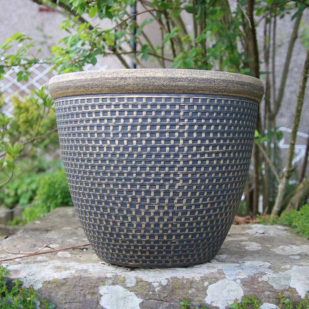 30cm Cromarty Antique Gold Plant Pot