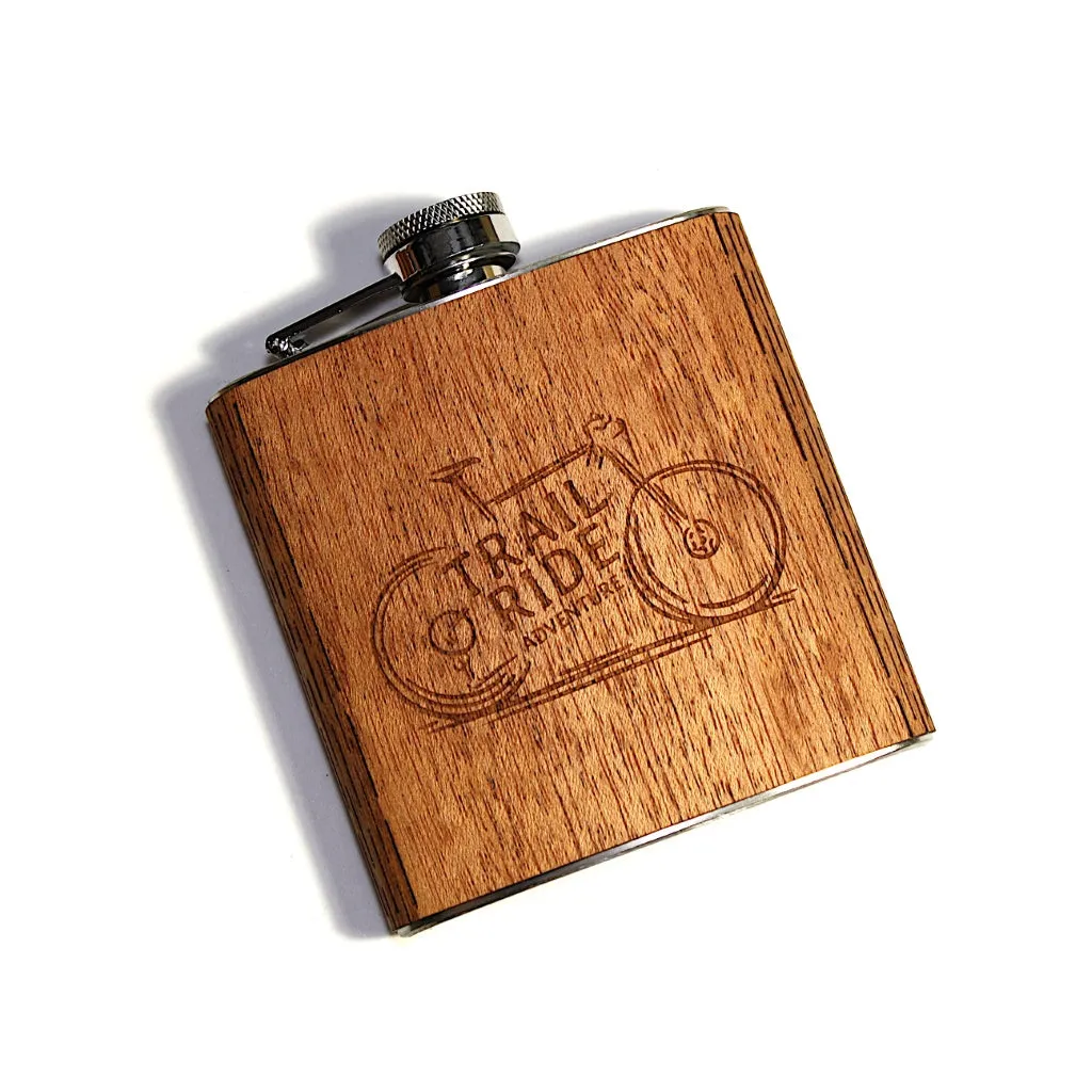 6 oz. Wooden Hip Flask (Trail Ride Collection)