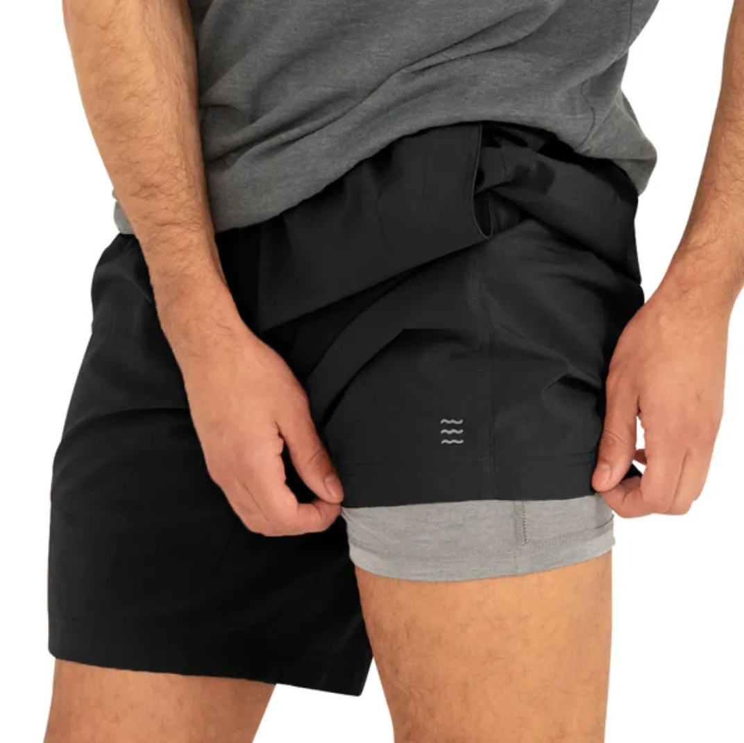 7" Lined Breeze Short Black