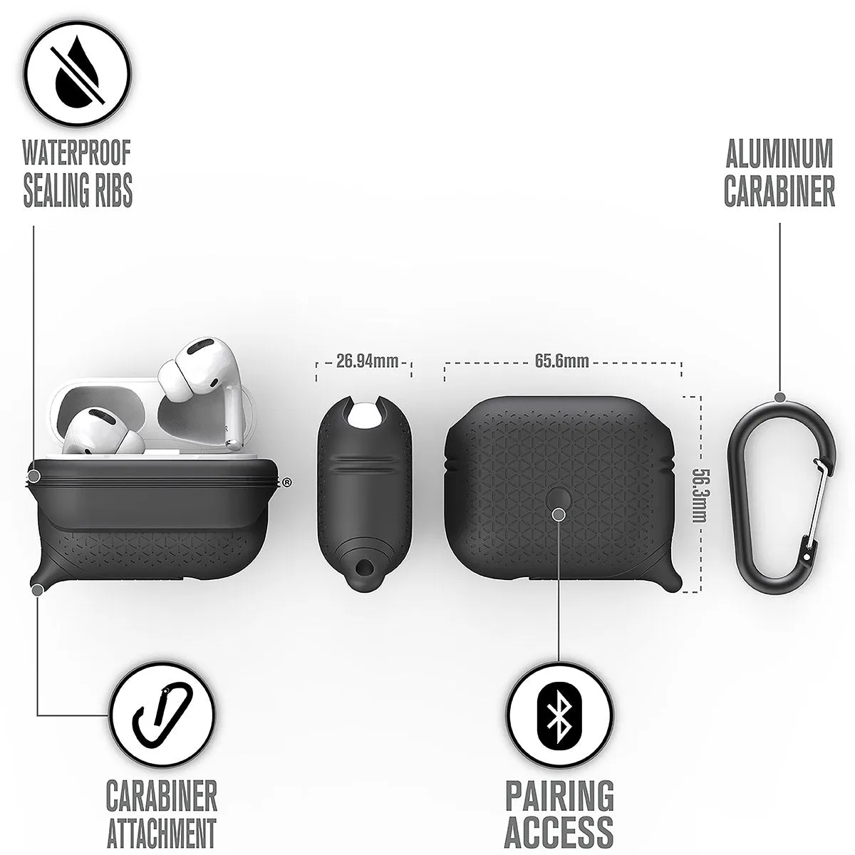 AirPods Pro (Gen 2/1) - Waterproof Case   Carabiner, Premium Edition