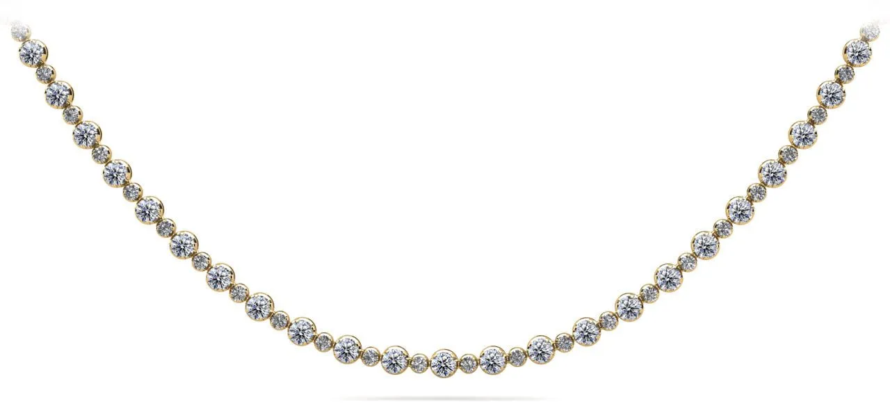 Alternating Diamonds Diamond Necklace with 8.86 ct.(finished) 2.2mm, 3.2mm