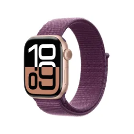 Apple Watch Series 10 GPS   Cellular 42mm Rose Gold Aluminium Case with Plum Sport Loop