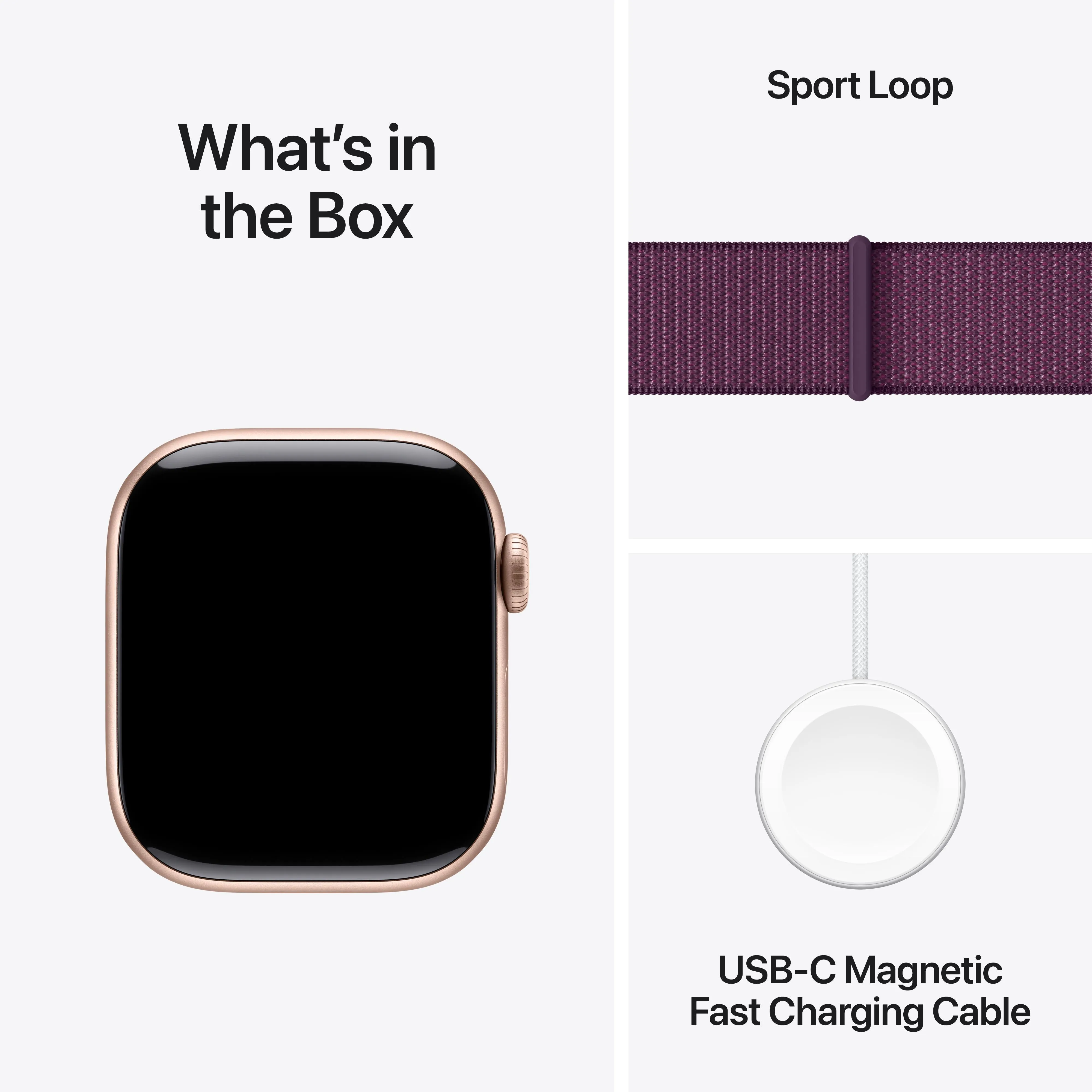 Apple Watch Series 10 GPS   Cellular 42mm Rose Gold Aluminium Case with Plum Sport Loop