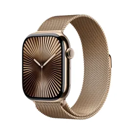 Apple Watch Series 10 GPS   Cellular 46mm Gold Titanium Case with Gold Milanese Loop - M/L