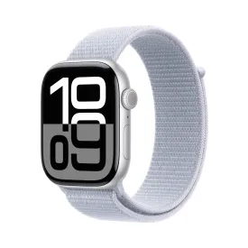 Apple Watch Series 10 GPS   Cellular 46mm Silver Aluminium Case with Blue Cloud Sport Loop