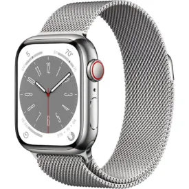 Apple Watch Series 8 41MM (GPS   Cellular) - Silver Stainless Steel