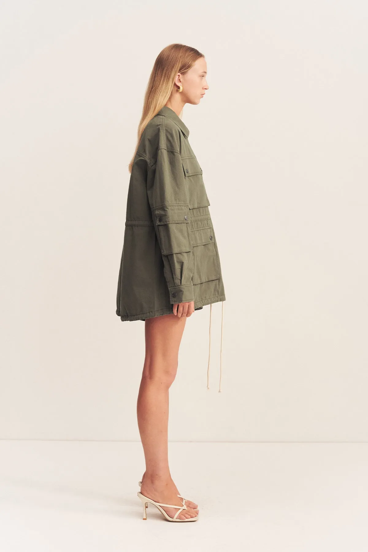 ARIANA ANORAK PATCH POCKET JACKET - KHAKI