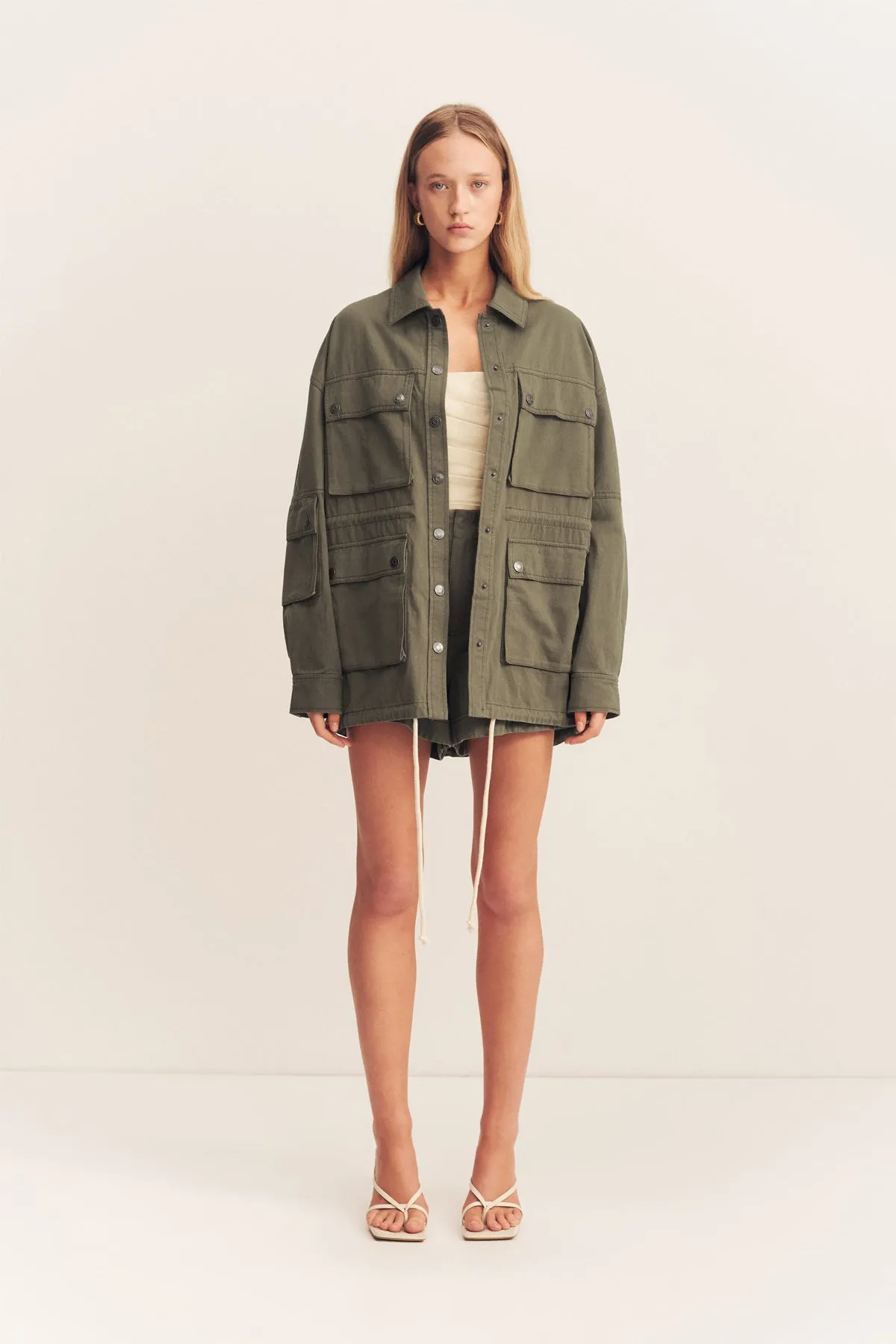 ARIANA ANORAK PATCH POCKET JACKET - KHAKI