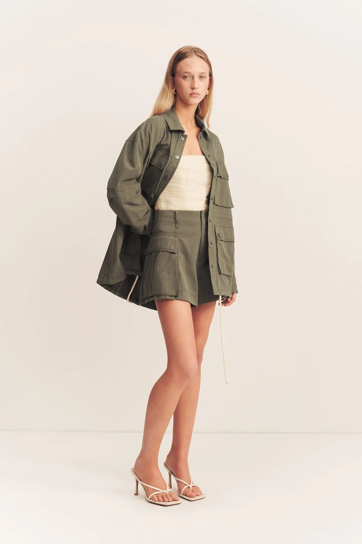 ARIANA ANORAK PATCH POCKET JACKET - KHAKI