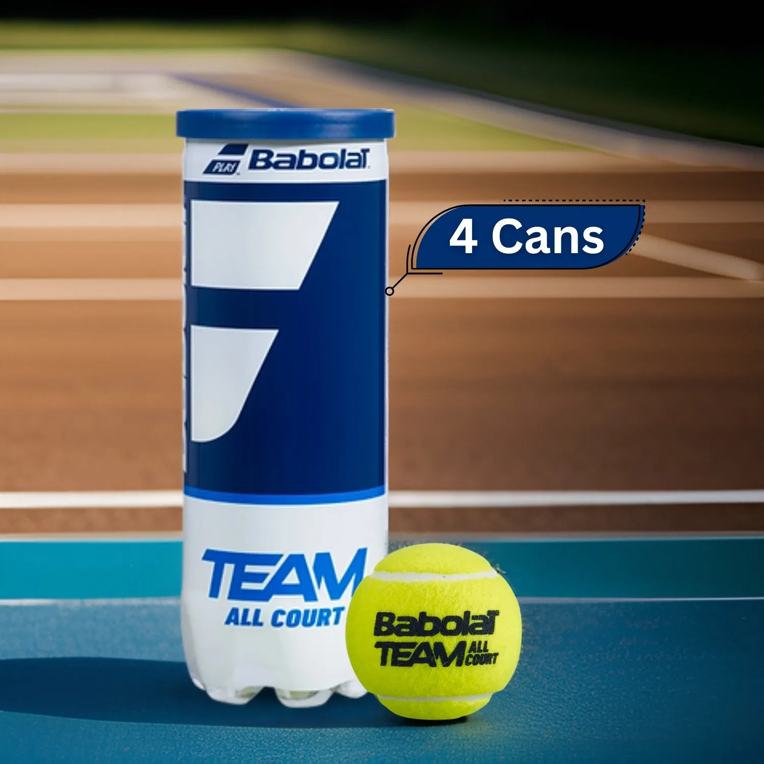 Babolat Team All Court Tennis Balls Dozen (4 Cans)