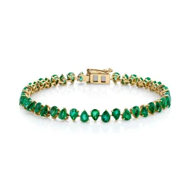 Baby Reverse Water Drop Emerald Tennis Bracelet