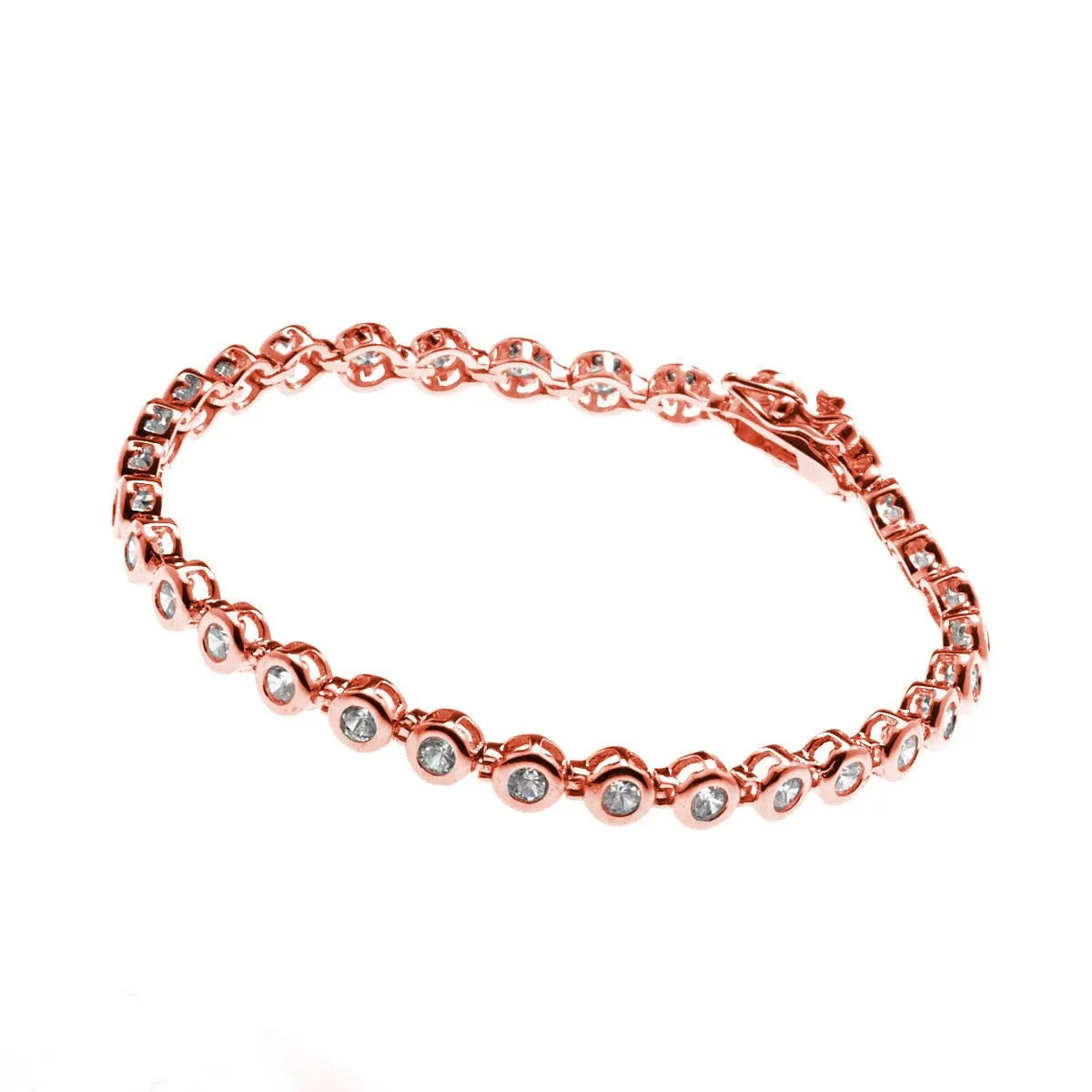 Bezel Rose Gold Tennis Bracelet