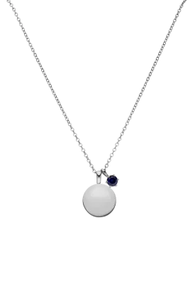 Birthstone September Necklace Silver