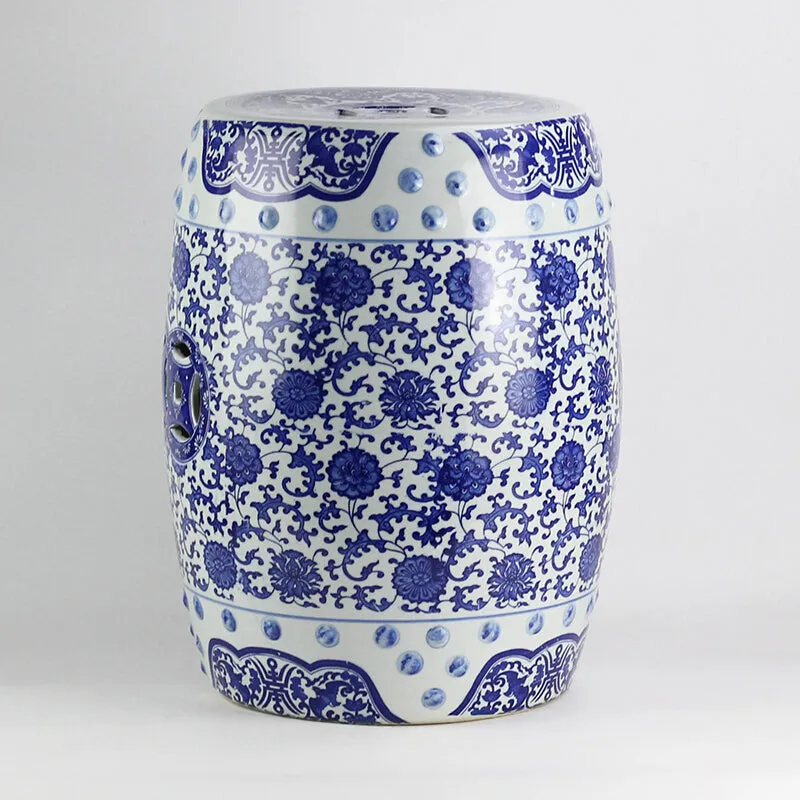 Blue and White Chinese Ceramic Stool