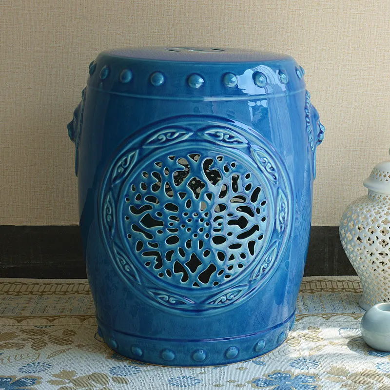 Blue Chinese Ceramic Garden Stool