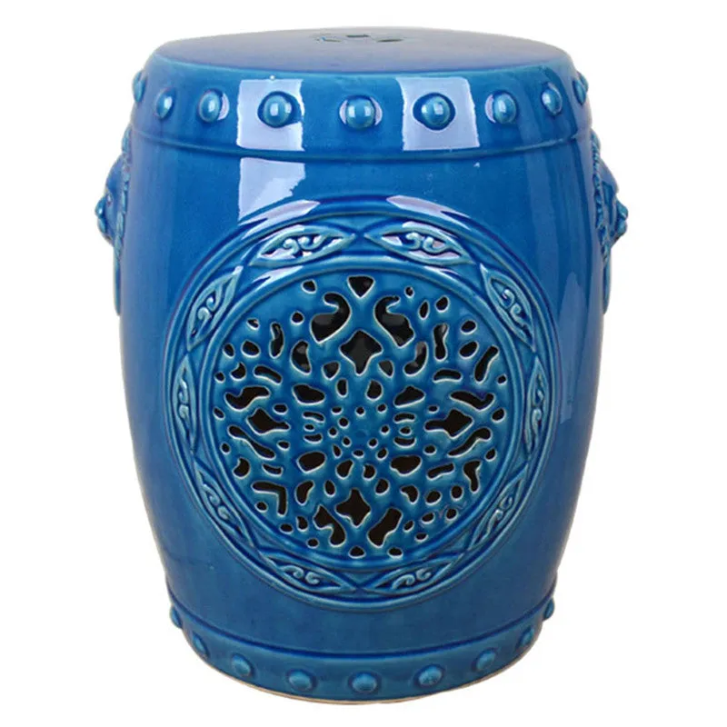 Blue Chinese Ceramic Garden Stool