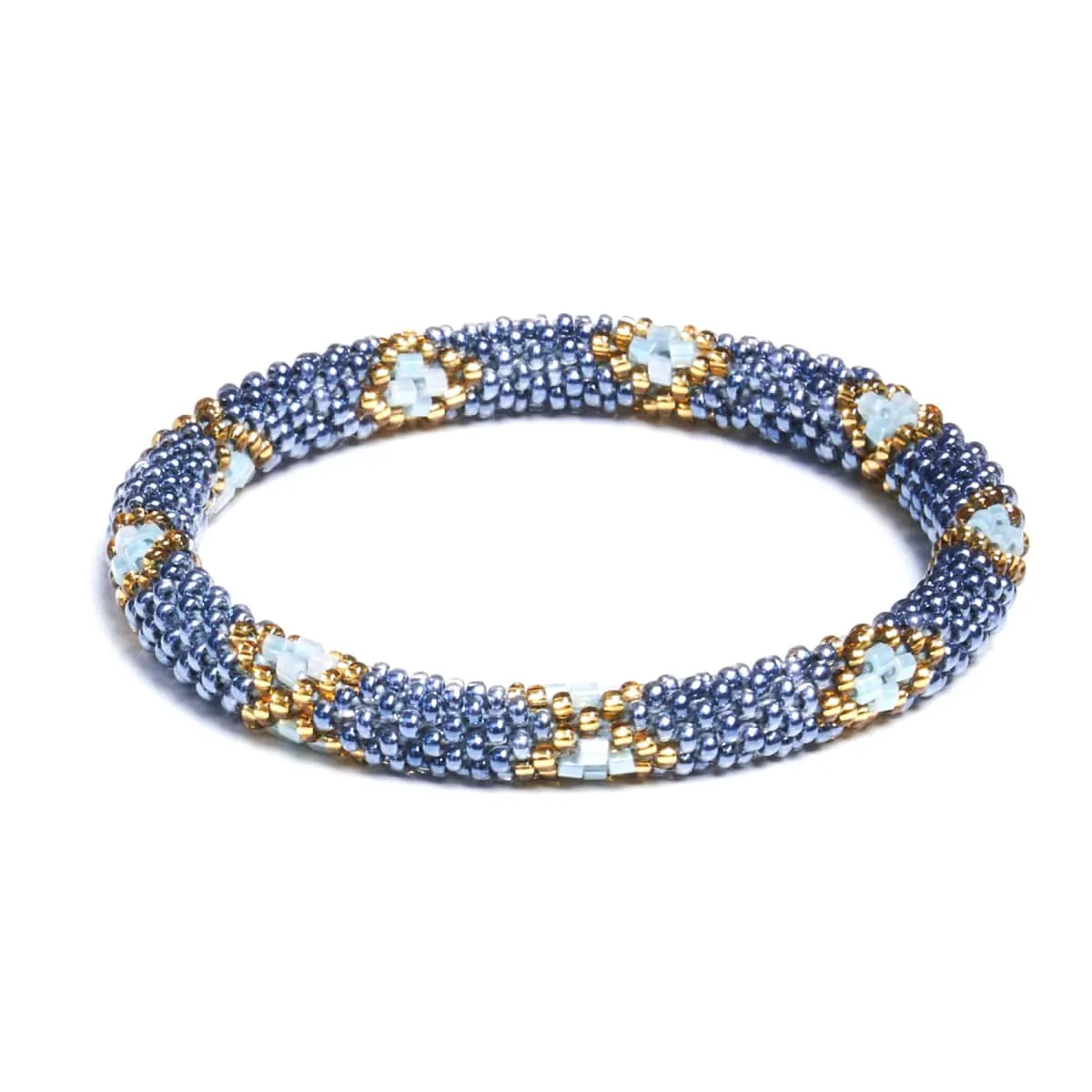 Blue Poppy | Himalayan Glass Bead Bracelet