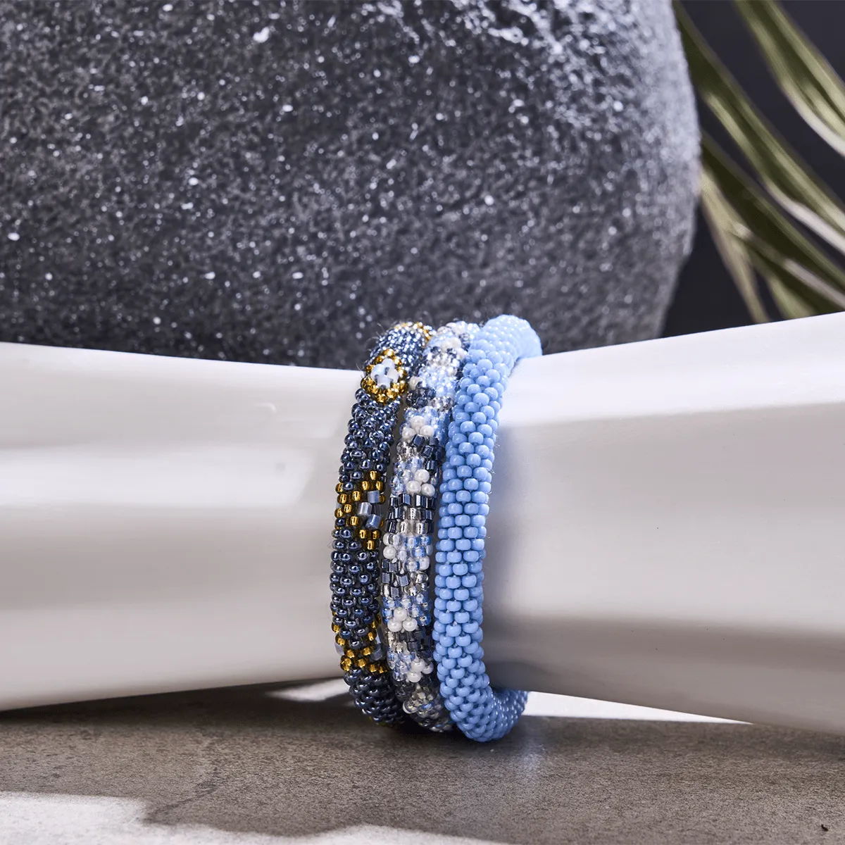 Blue Poppy | Himalayan Glass Bead Bracelet