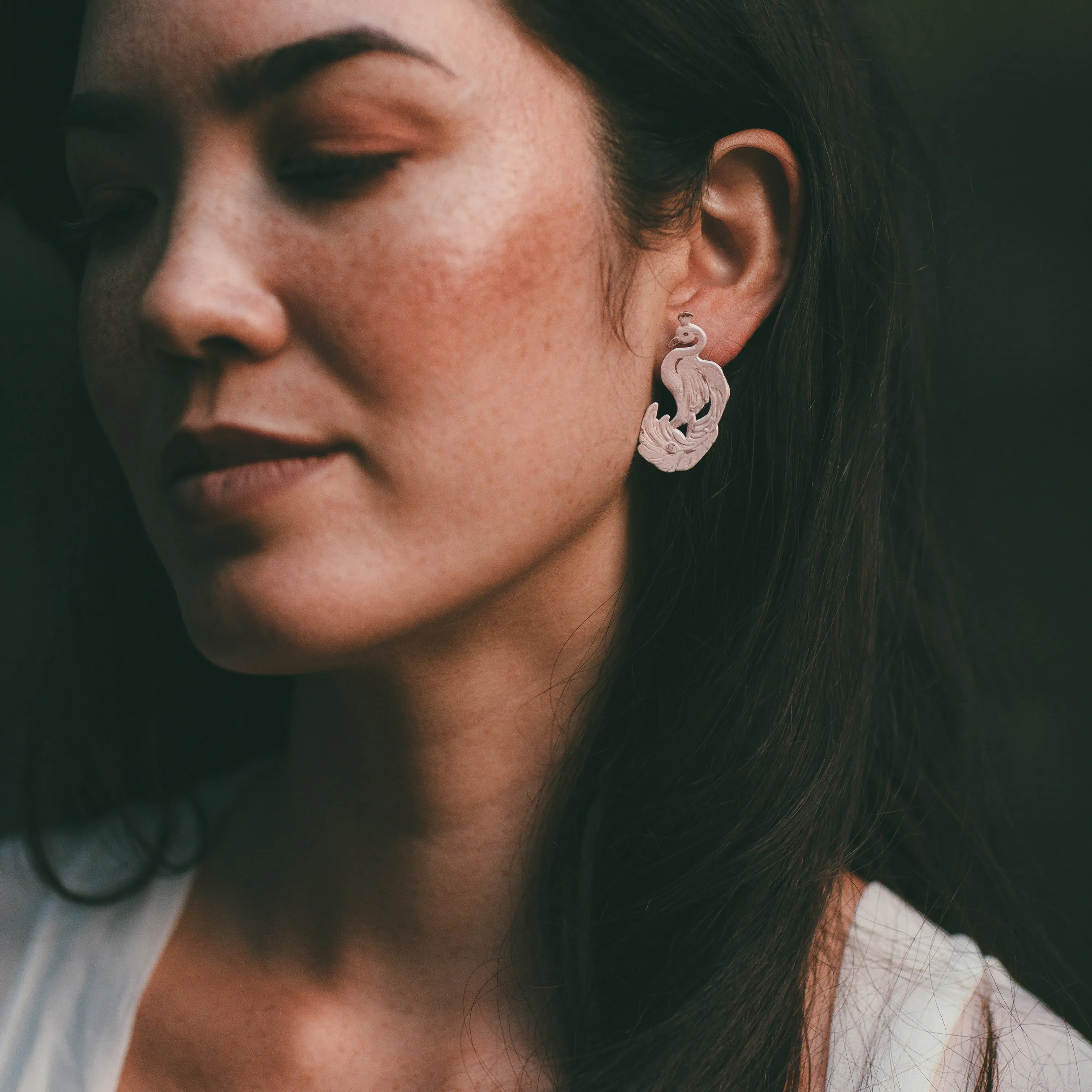 Blush Peacock Earrings