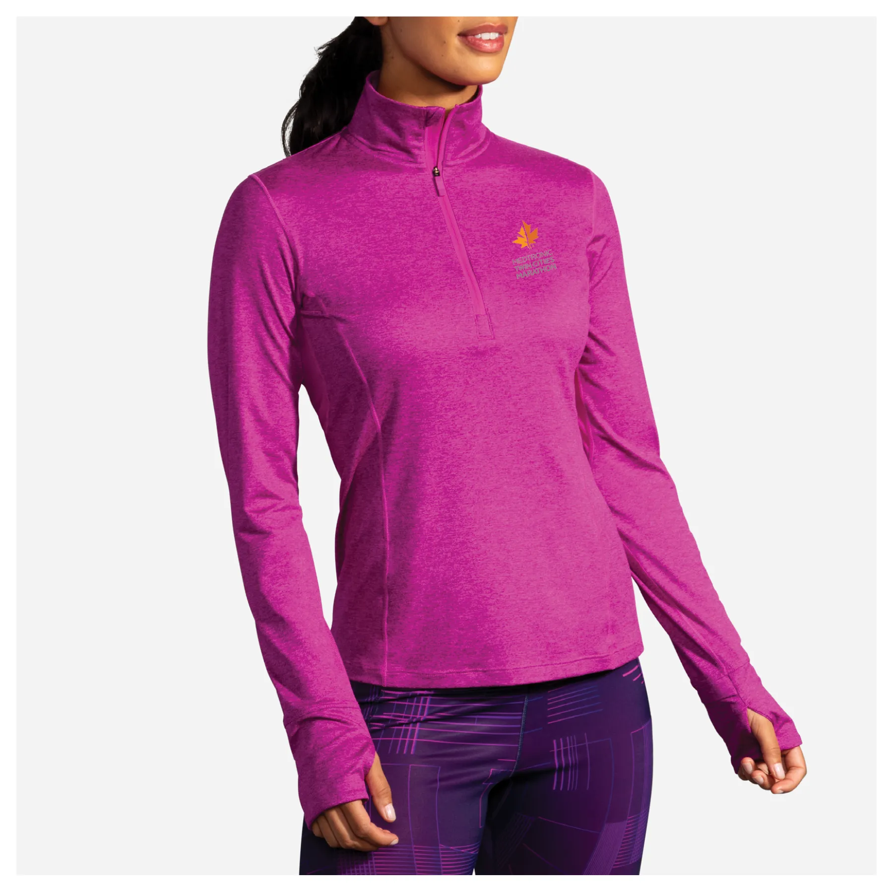 Brooks TCM Dash 1/2 Zip - Heather Magenta (Women's Sizing)