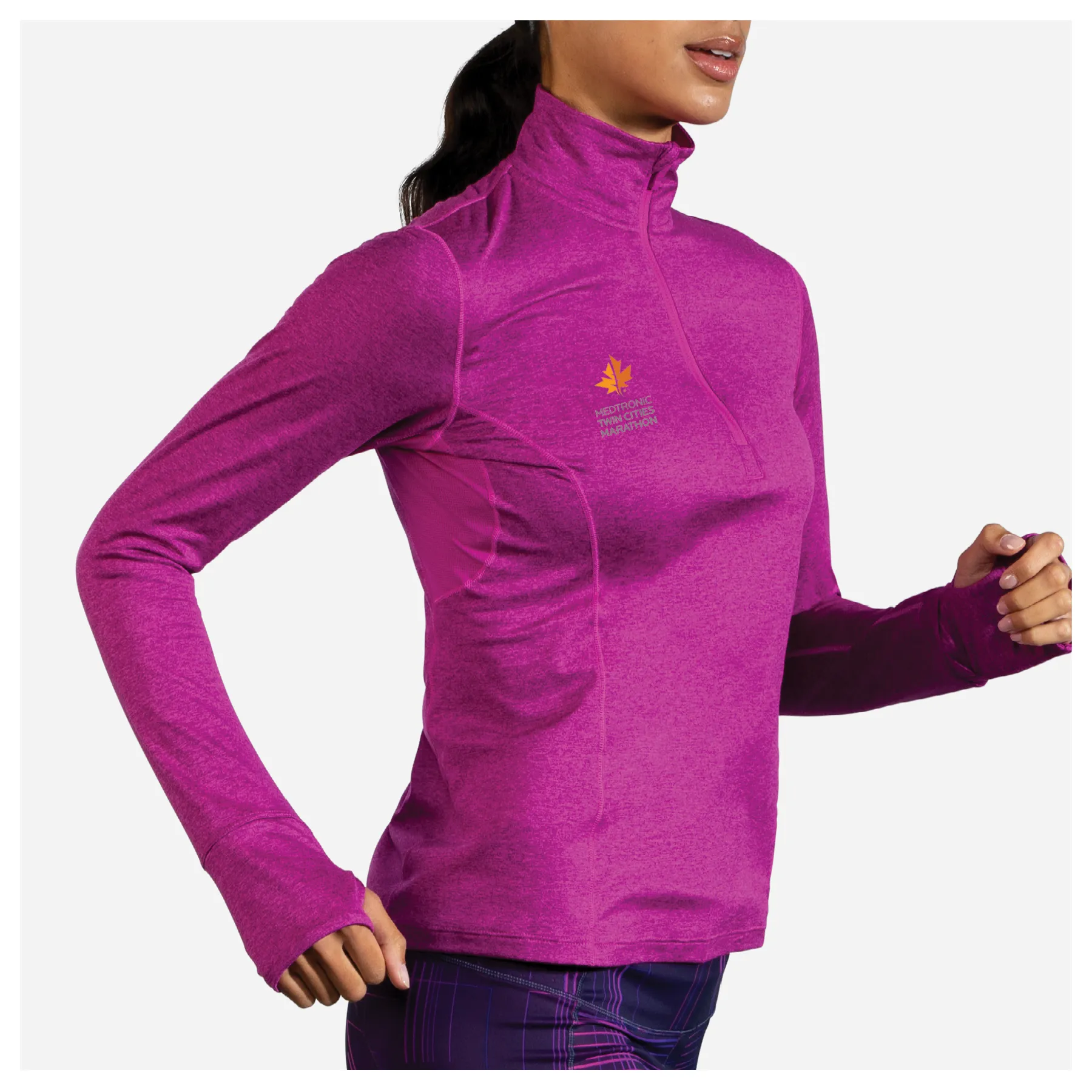 Brooks TCM Dash 1/2 Zip - Heather Magenta (Women's Sizing)