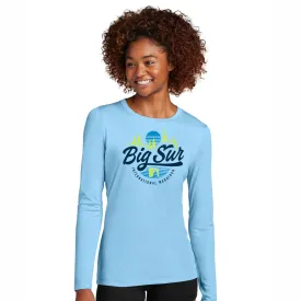 BSIM Women's LS Tech UPF50 Tee -Light Blue- Script