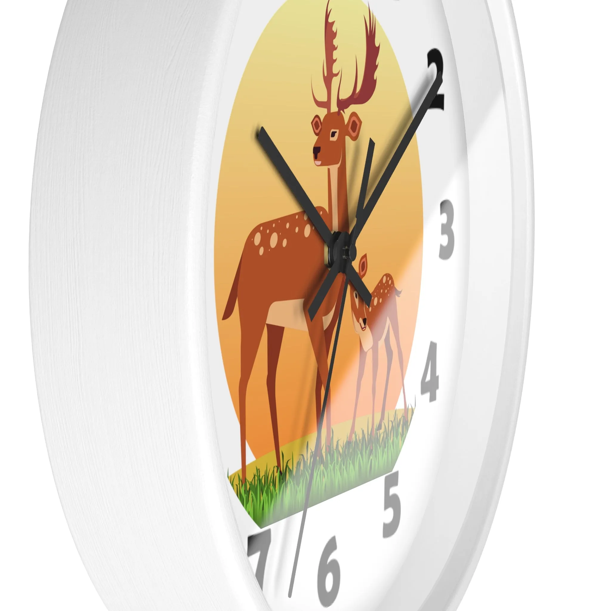 Buck and Fawn Wall Clock, Deer Wall Clock