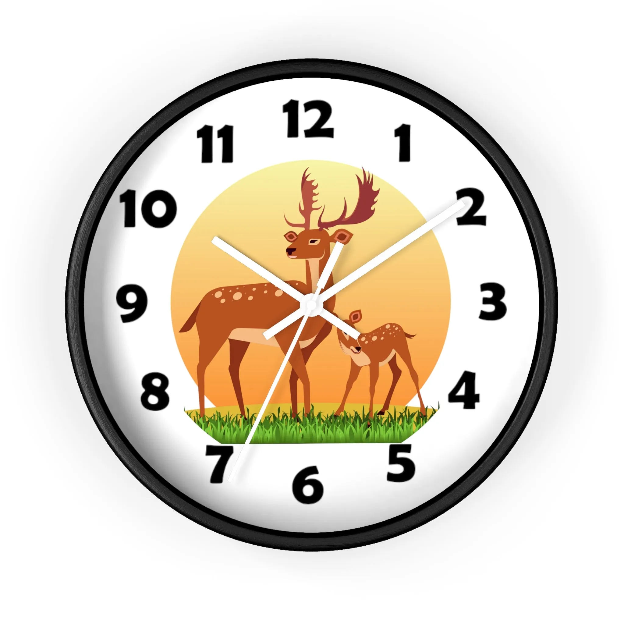 Buck and Fawn Wall Clock, Deer Wall Clock