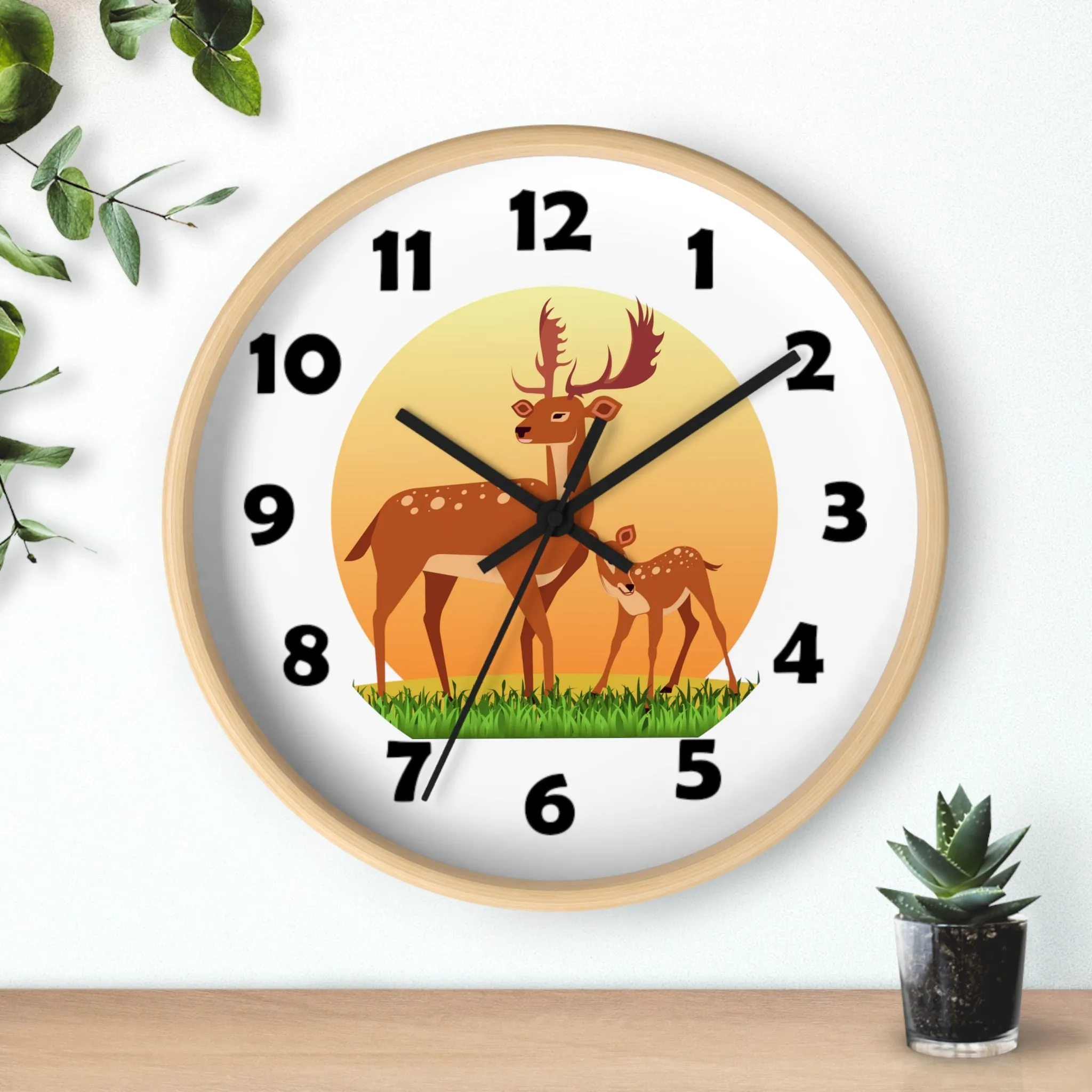 Buck and Fawn Wall Clock, Deer Wall Clock