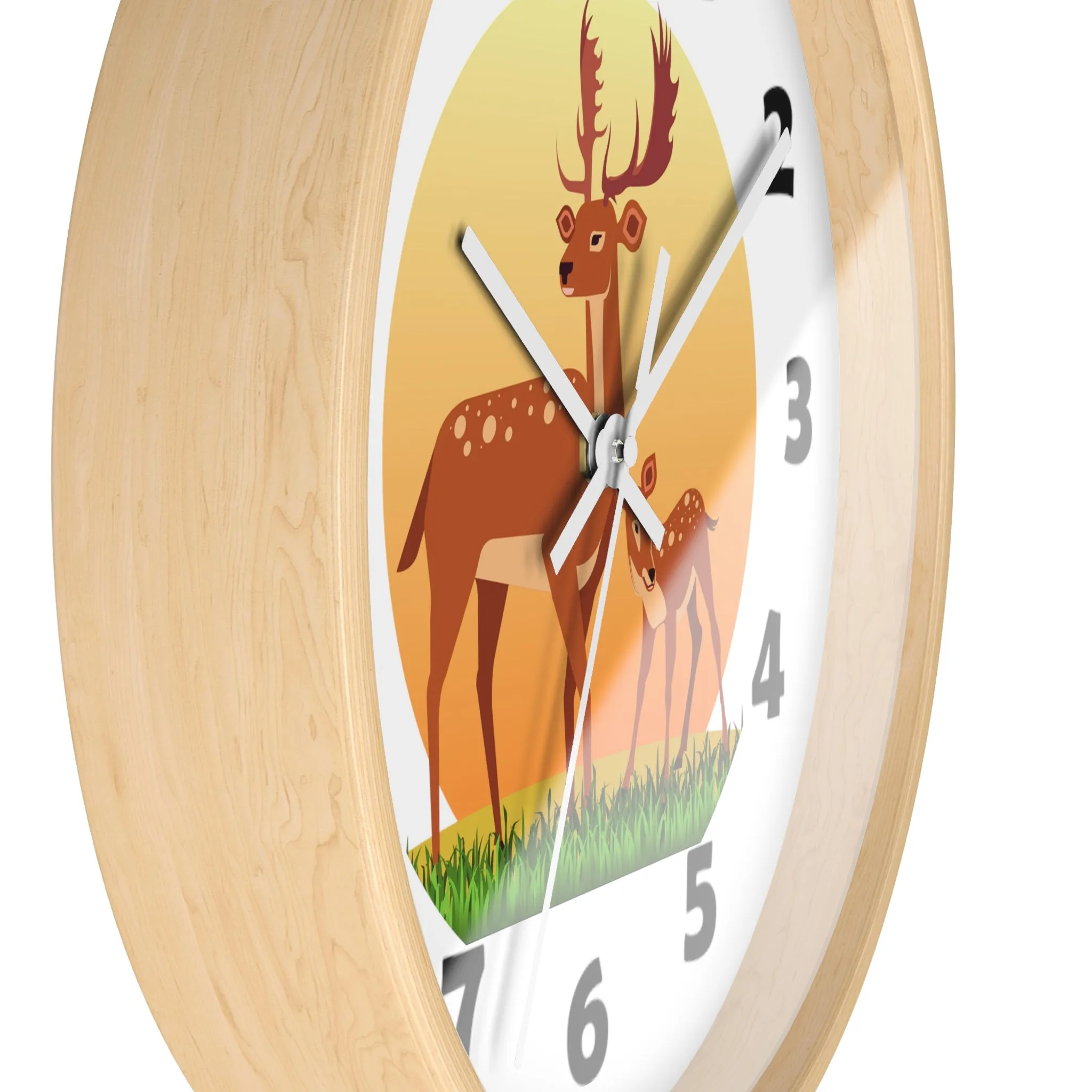 Buck and Fawn Wall Clock, Deer Wall Clock