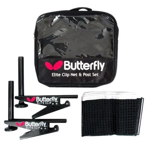 Butterfly Elite Clip Table Tennis Net and Post Set