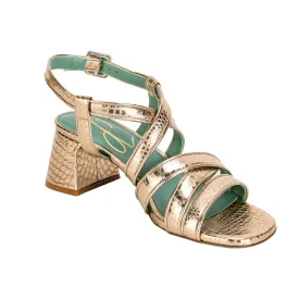 Caiman Sandal - Embossed Gold